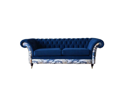 Chesterfield Royal Blue e Velvet Couch Upholstery Seat Lounge Sofas Couches